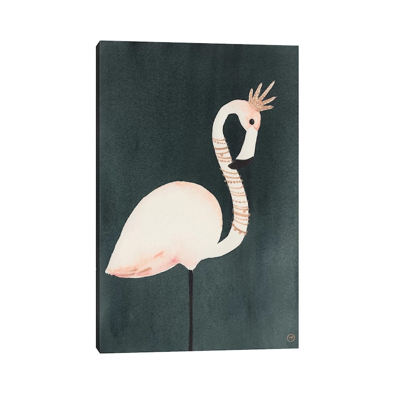 iCanvas "Flamingo And Crown" by CreatingTaryn Canvas Print