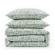 preview thumbnail 3 of 7, HiEnd Accents Keziah Green Textured Pattern Chenille Jacquard Modern Bedding 3 Piece Duvet Cover Set