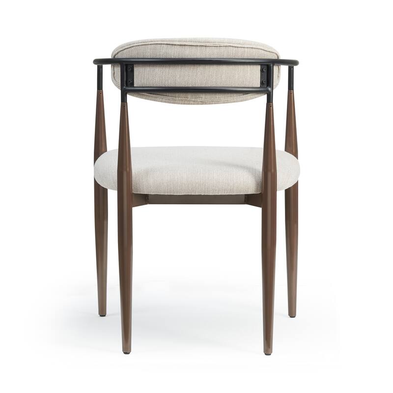 Modern Industrial Elmore Upholstered Dining Chairs (Set of 2) with Iron Frame by Christopher Knight Home