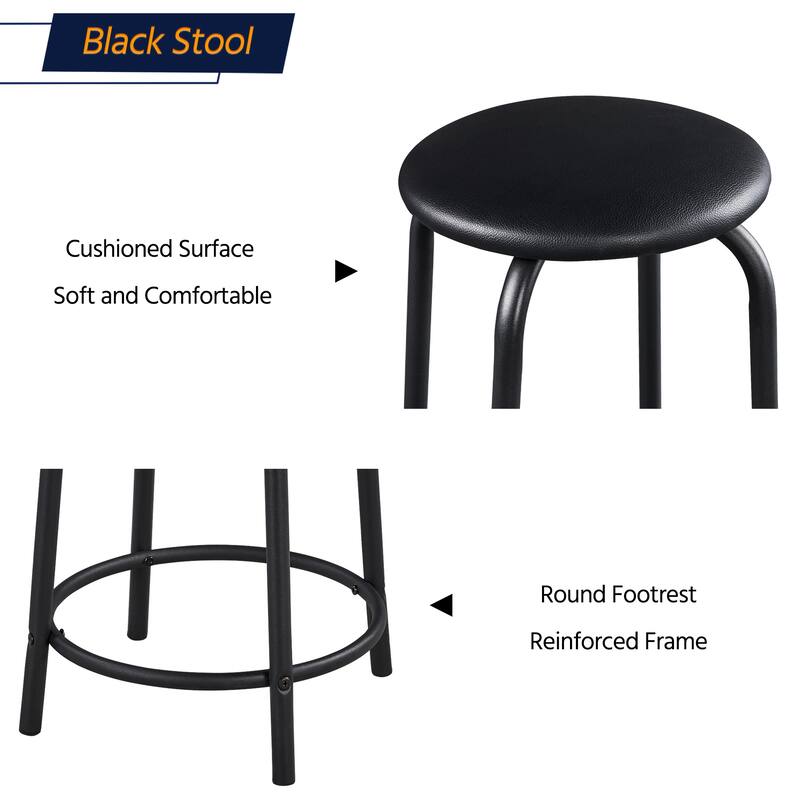Yaheetech Height Adjustable Glass Drafting Table & Stool Set with 2 Drawers, Black