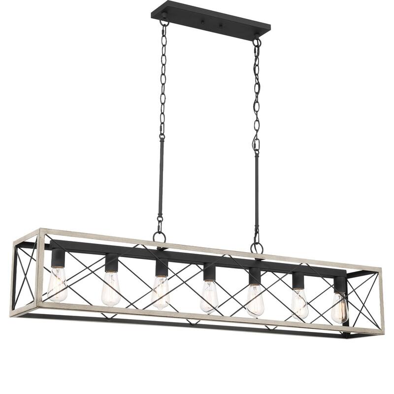7-Light 48In Linear Modern Farmhouse Kitchen Chandelier - 48''