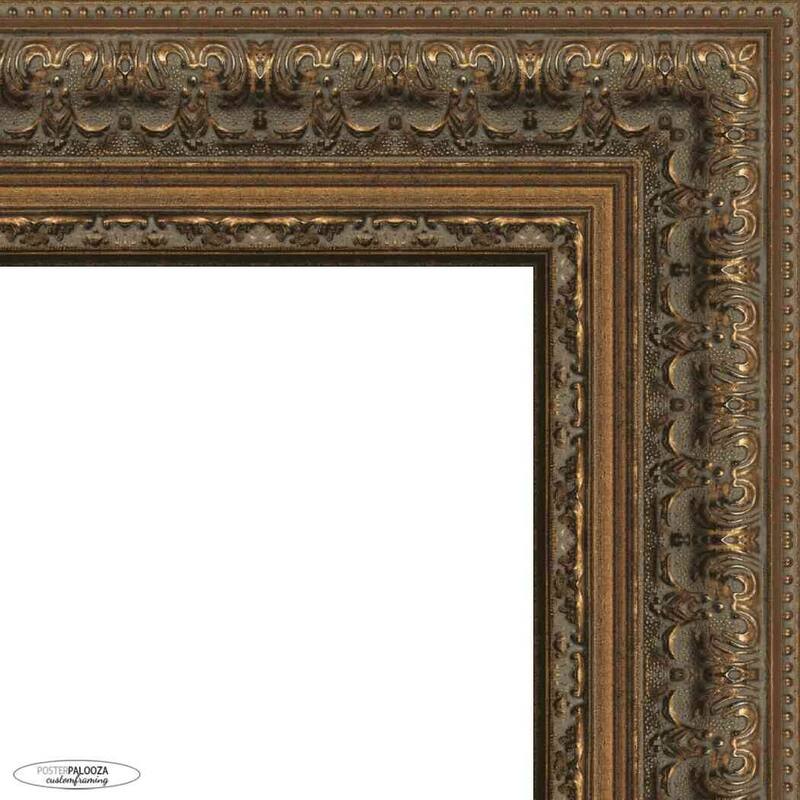 11x7 Ornate Antique Gold Complete Wood Picture Frame with UV Acrylic