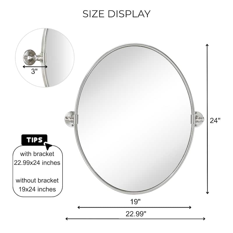 TEHOME Luecinda Oval Metal Wall Mirror