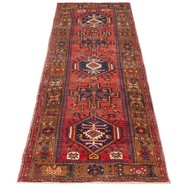 ECARPETGALLERY Hand-knotted Konya Anatolian Red Wool Rug - 3'8 x 10'8