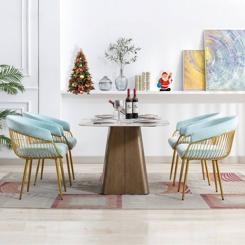 XINMICS Modern Dining Chair, Velvet Back Armchair for Living Room/Study, Set of 2/4/6