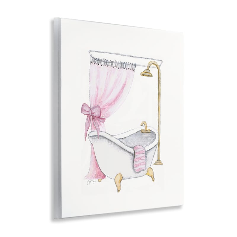 Stupell Simple Glam Bathroom Tub Wall Plaque Art Design By Janet Tava