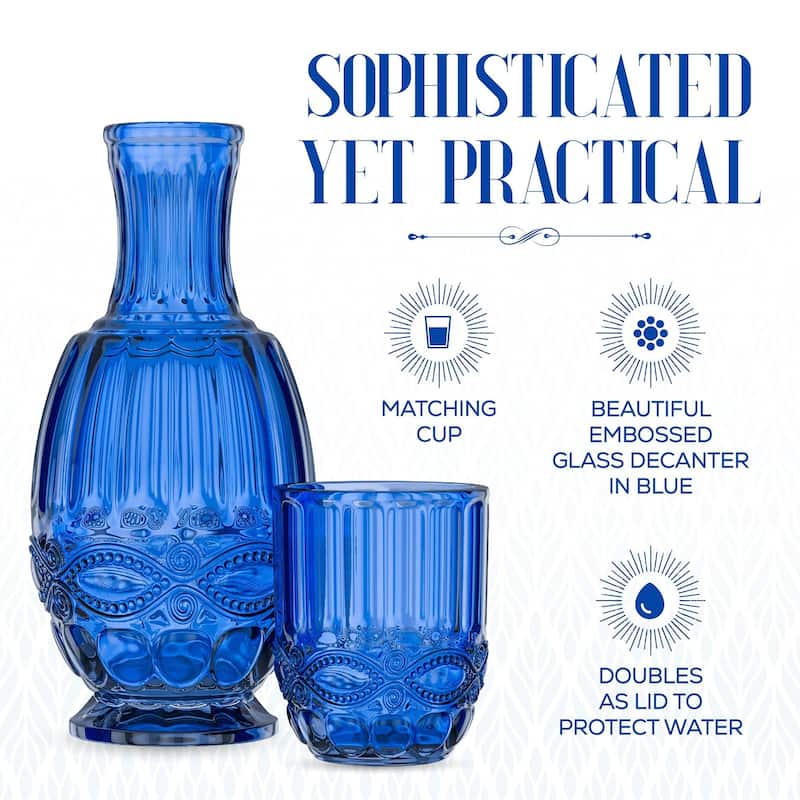 2 Pc Night Carafe Set 33.8 OZ.