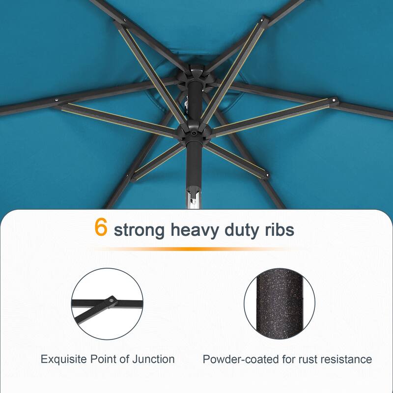 LIVOOSUN 6x9Ft Patio Market Umbrella Weather-Resistant Table Umbrella