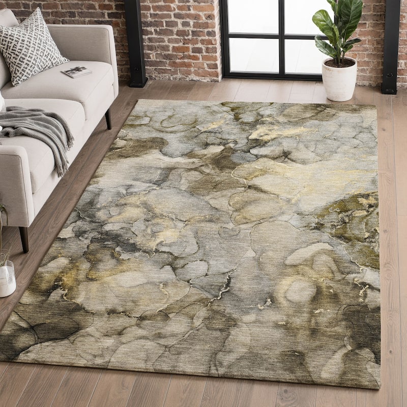 Premium Washable Super Soft Modern Chic Mayfield Rug - Pewter - 9' x 12'