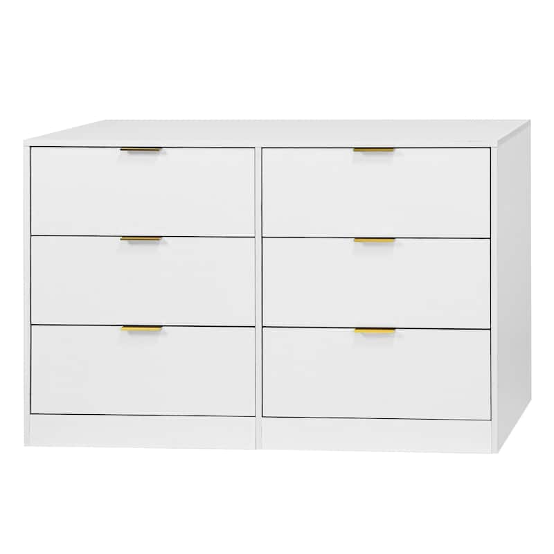 Simply Modern 6-Drawer Dresser, Chest of Drawers for Bedroom, Living Room, Hallway, and Entryway - Large Storage Cabinet