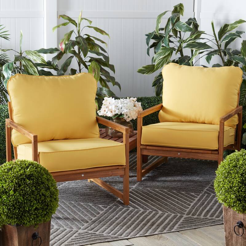 Outdoor 2-Piece Reversible Deep Seat Cushion Set (Cushions Only)