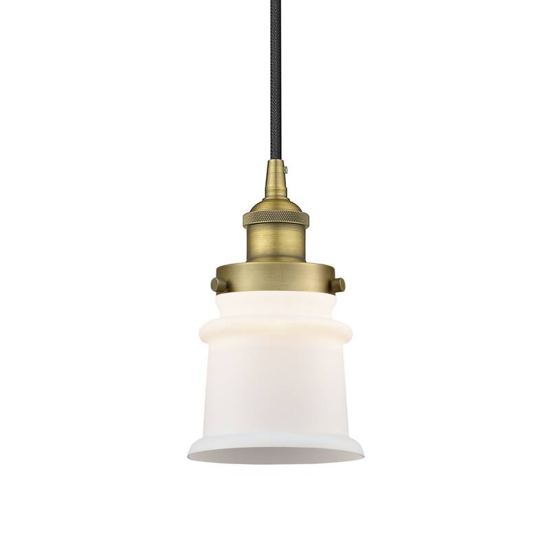 Innovations Lighting 616-1PH-9-5 Canton Pendant Canton 5" Wide Mini - Brushed Brass / Matte White