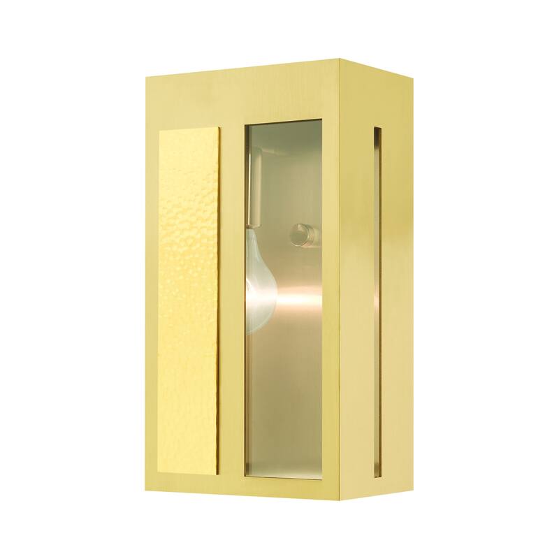 Livex Lighting Lafayette 11" Tall Outdoor Wall Sconce - Satin Brass