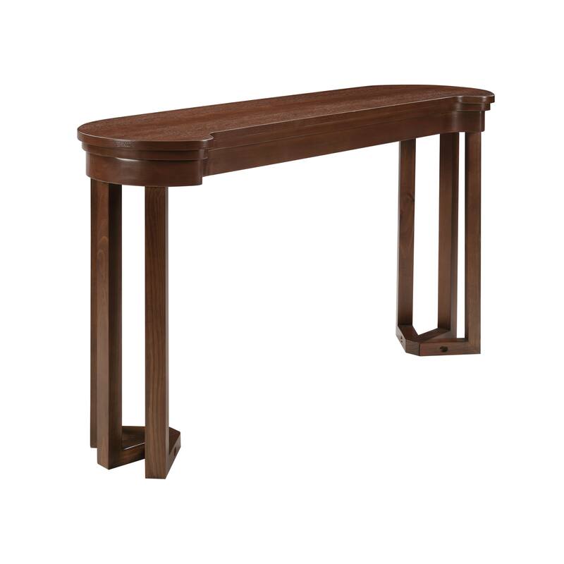 4 Piece Bar Table Set with 3 PU Upholstered Bar Stools, with 3 Padded Stools Solid Wood Counter Height Dining Table Set