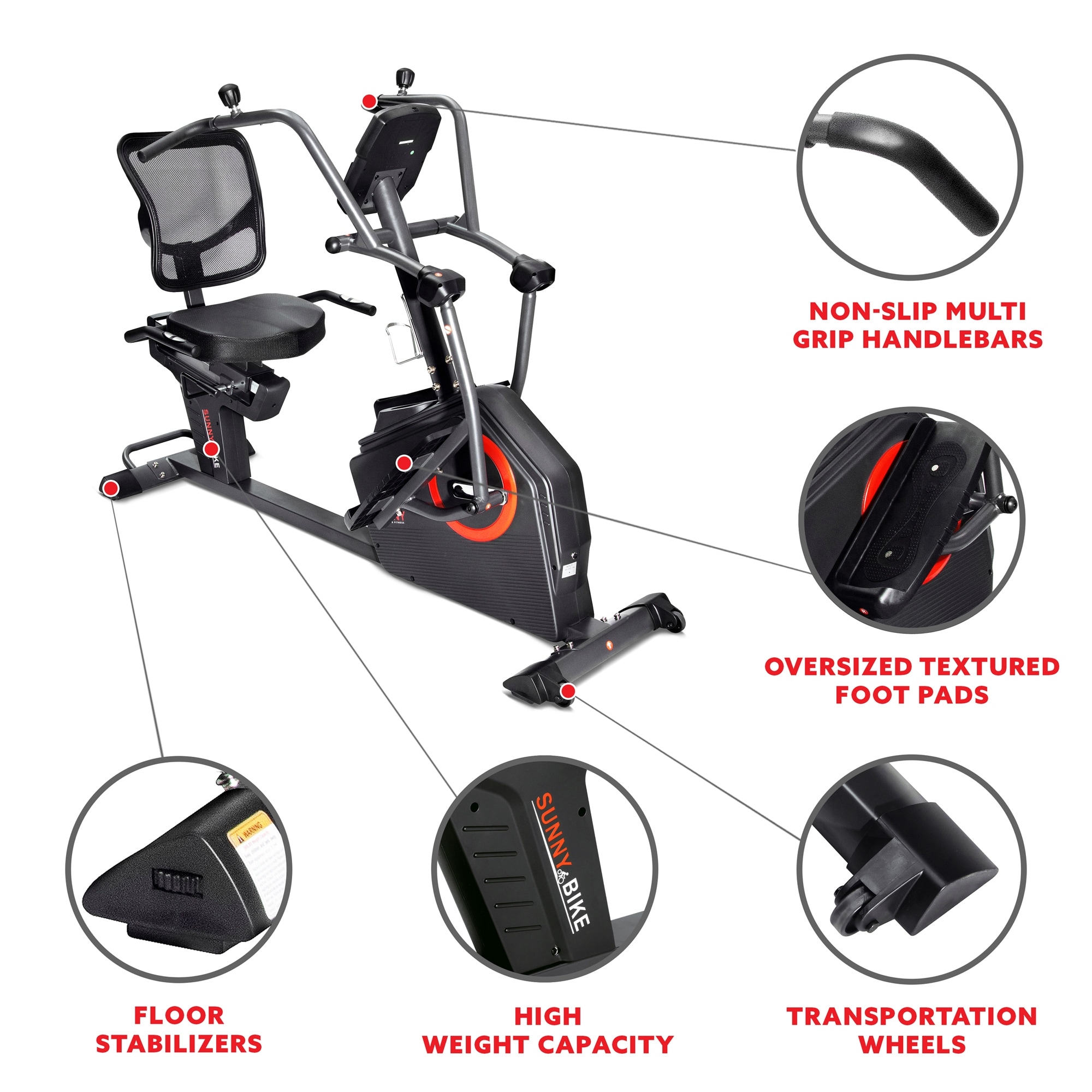 Sunny Health Fitness Electromagnetic Recumbent Cross Trainer Exercise Elliptical Bike w Arm Exercisers SunnyFit App Bed Bath Beyond 38205128
