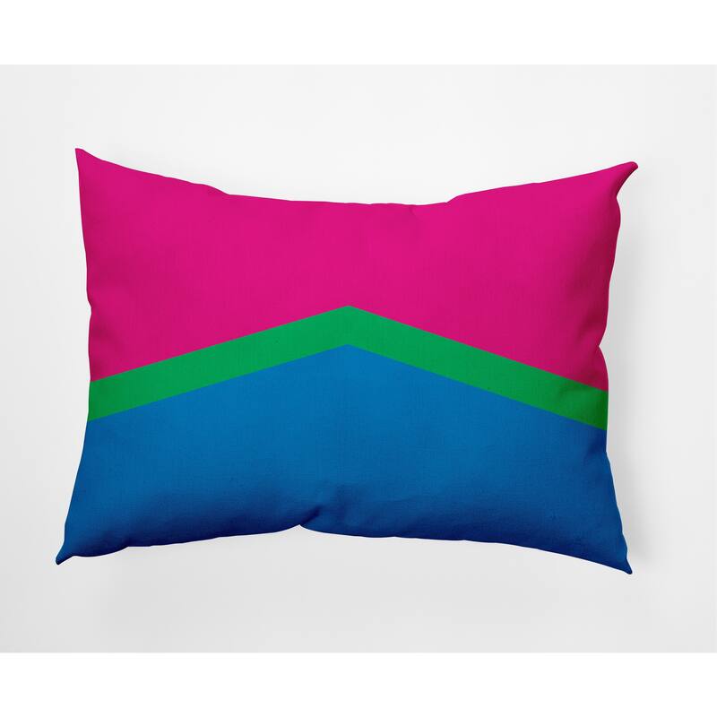 Pride Chevron Outdoor Throw Pillow - 14" x 20" - Polysexual Chevron