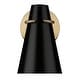 preview thumbnail 1 of 8, Golden Lighting Reeva 1-light Wall Sconce in Modern Brass and Glossy Ecru shade Modern Brass with Matte Black