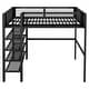 preview thumbnail 13 of 16, Modern Style Full Size Metal Loft Bed with 4-Tier Shelves and Storage, Creative Structure, Storage Space, Good Stability, Black