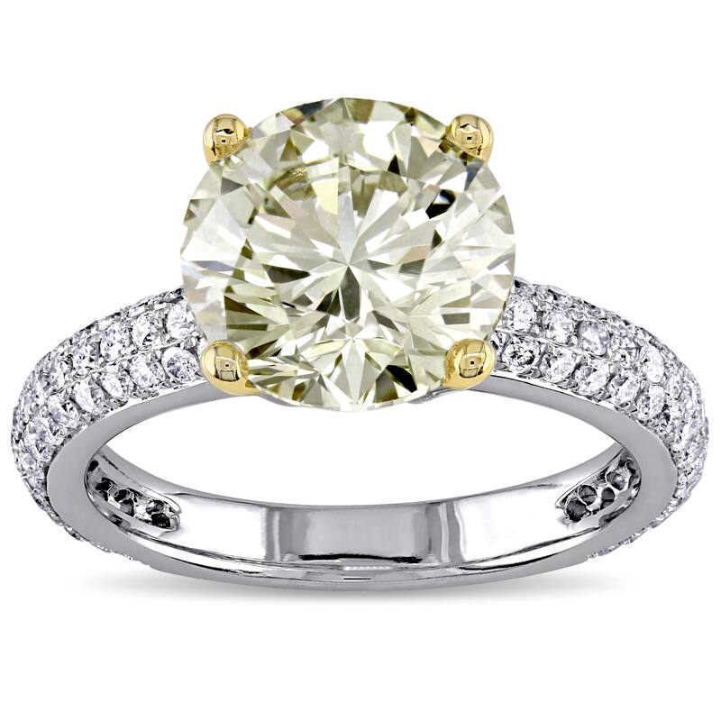 Miadora 3.61ct TW Yellow White Diamond Engagement Ring in 14k Two-Tone Gold