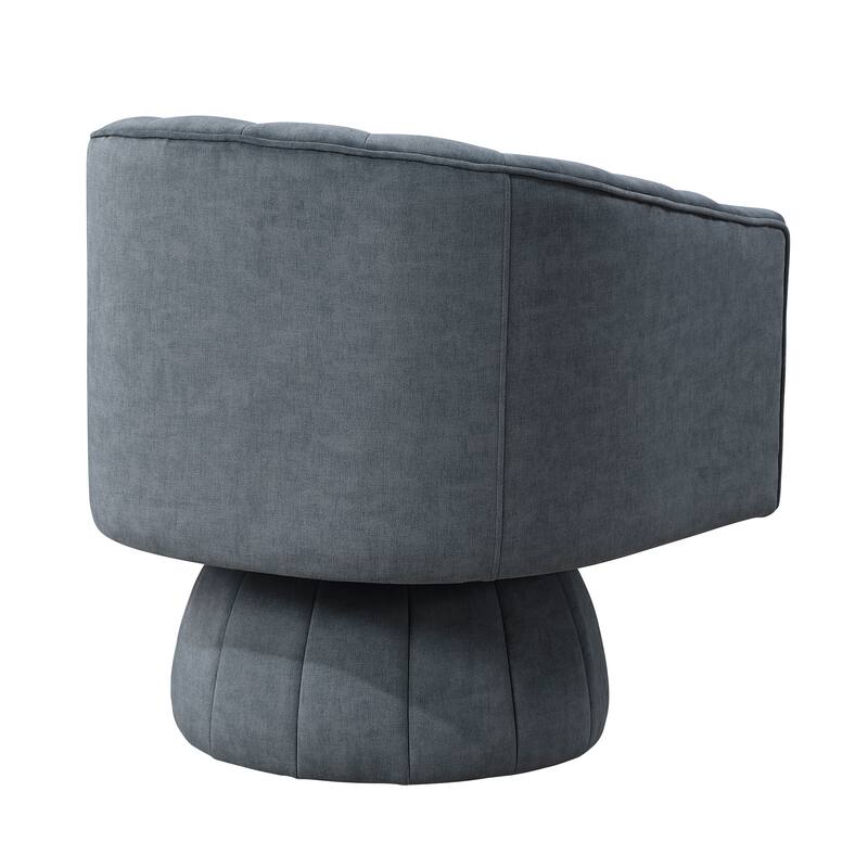 Velvet Swivel Barrel Chair, Round Upholstered Sofa Chair, Lounge Armchair with Barrel Back for Living Room, Bedroom