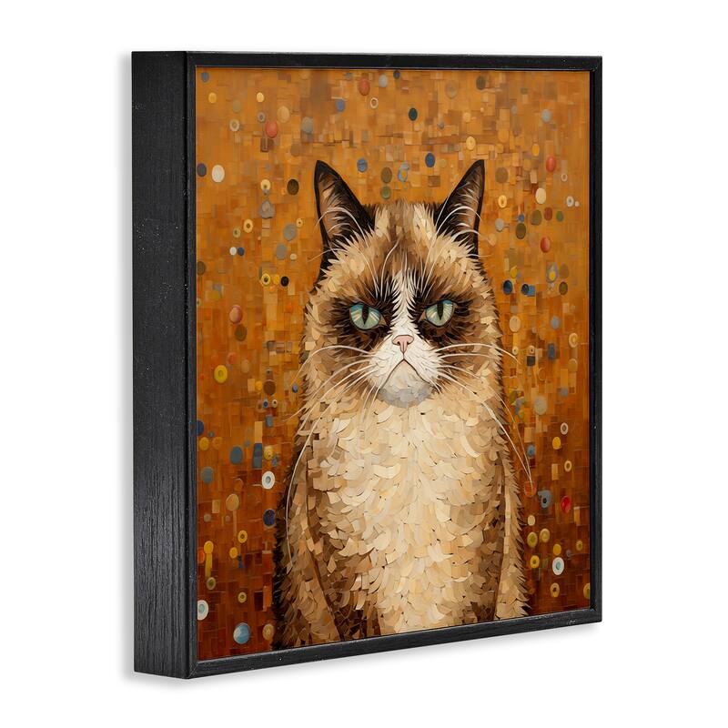 Stupell Grouchy Cat in Classic Style Framed Giclee Art Design By Arlington Prints