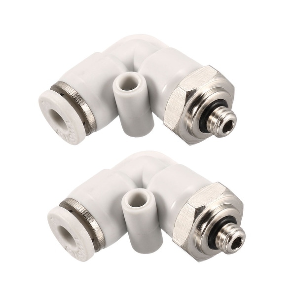 Pneumatic Push to Connect Tube Fitting Male Elbow 4mm Tube OD x M5 Thread 2Pcs