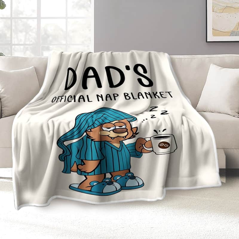 Father's Day Gift Flannel Fleece Blanket , Birthday Gift for Papa, Christmas, Thanksgiving Gift Blanket for Daddy