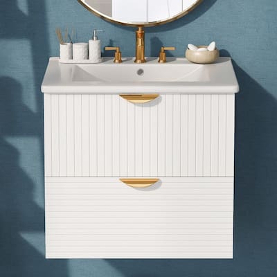 Modern 24-Inch Wall-Mounted Bathroom Vanity