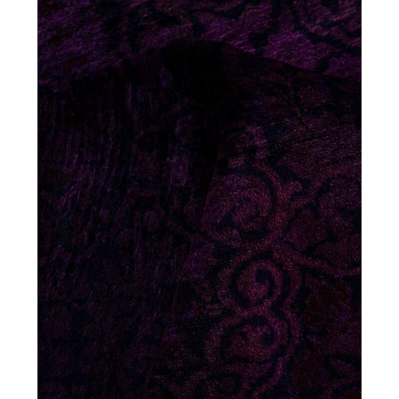 Overdyed One-of-a-Kind Hand-Knotted Area Rug - Purple - 8' 0" x 8' 3"