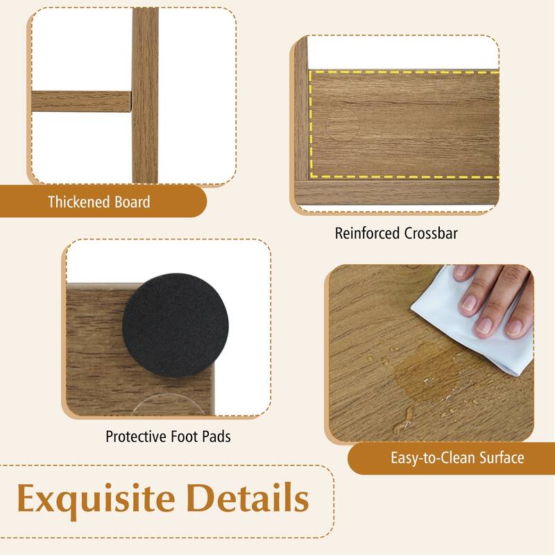 Costway 2/3-Cube Bookcase Open Back Bookshelf with Anti-tip Kit Modern