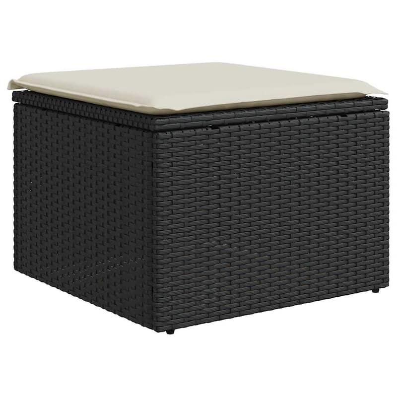 vidaXL Patio Sofa Set with Cushions Footstool and Table 7 Piece Poly Rattan