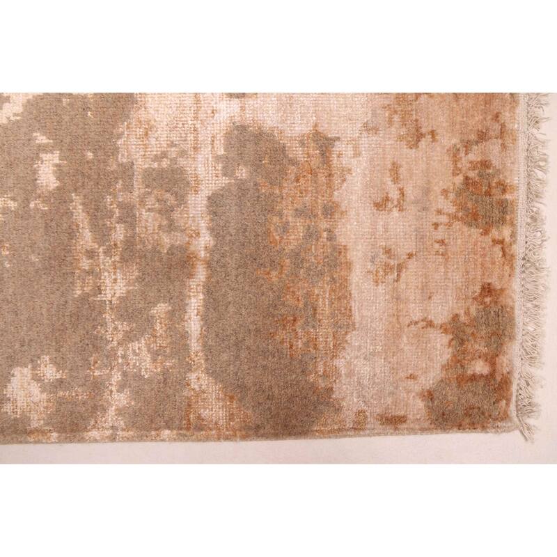 ECARPETGALLERY Hand-knotted Legacy Brown Silk, Wool Rug - 2'7 x 12'0