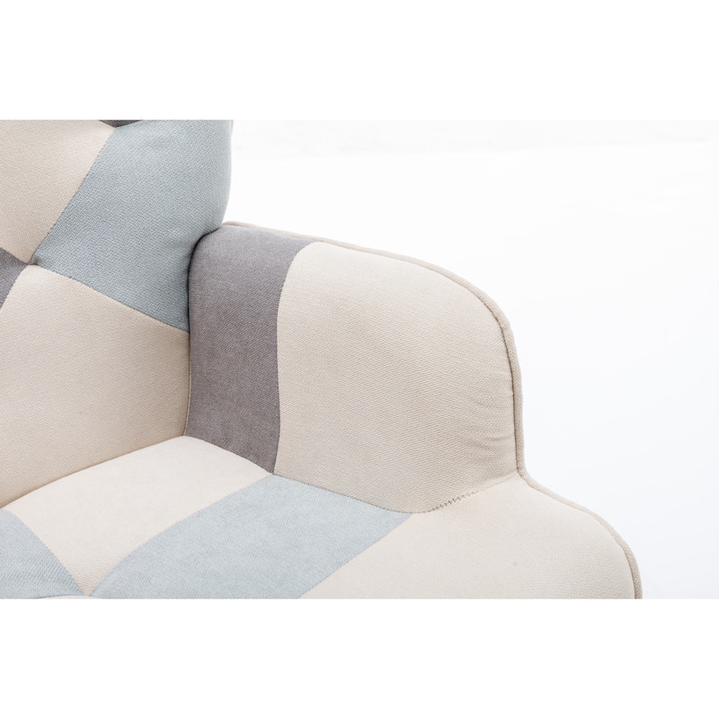 Modern Patchwork Accent Chair for Living Room Bedroom Studio