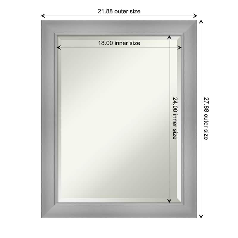 Beveled Wall Mirror - Flair Polished Nickel Frame - 22 x 28-inch - Flair Polished Nickel