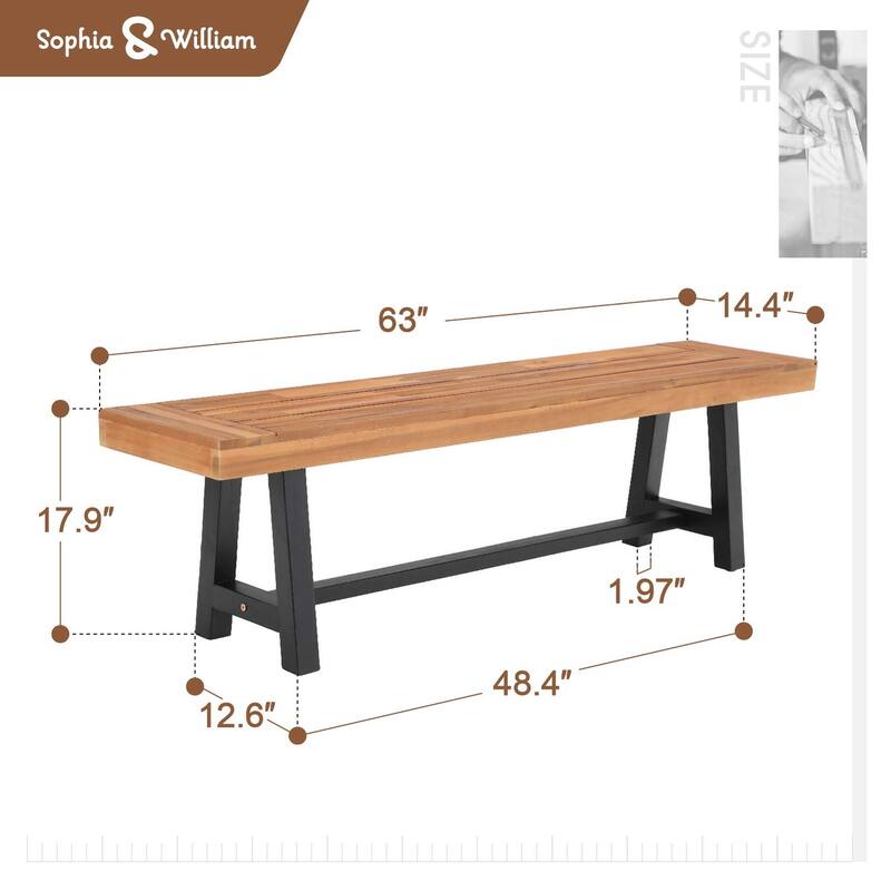 Sophia & William 2/3-Piece Wooden Garden Benches with or without the Wooden Garden Table