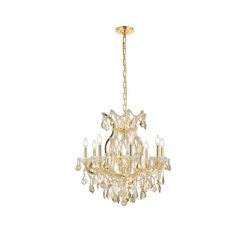 Fleur Illumination Collection Chandelier D:26in H:26in Lt:9 Gold Finish