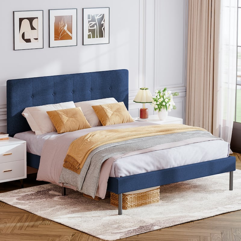Modern Wooden Bed Frame With Headboard