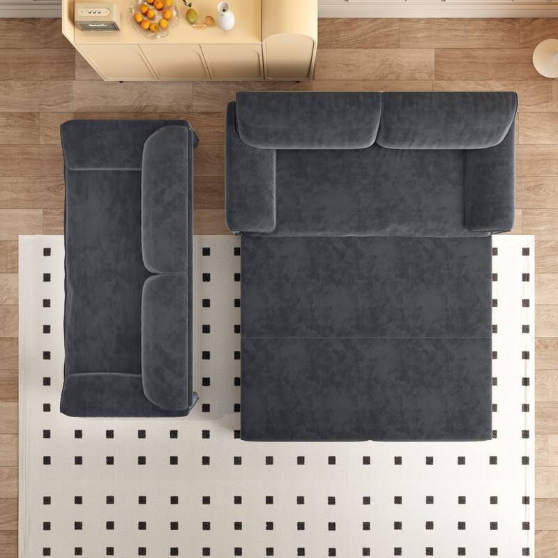 66" Queen Pull Out Sofa Bed, 3-in-1 Convertible Sleeper Sofa with Side Storage