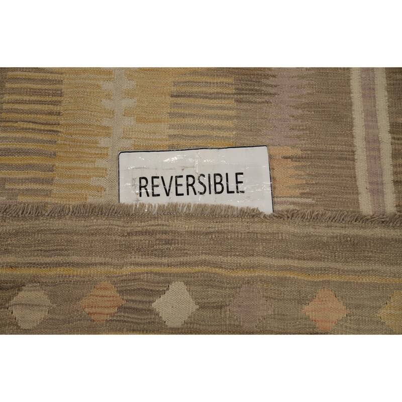 Hand Woven Oriental 100% Wool Carpet Southwestern Tribal Brown Kilim Area Rug - 5' 8'' X 4' 0''