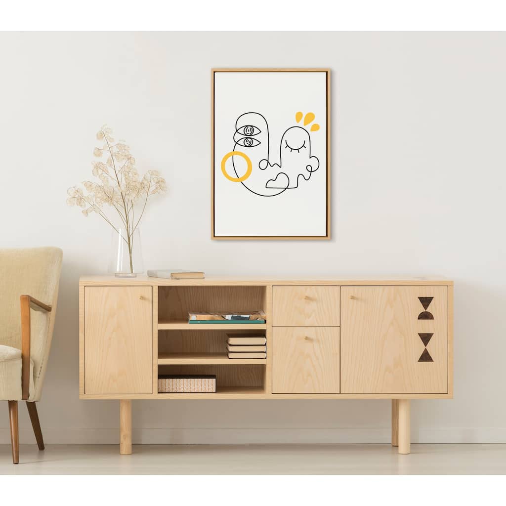 Kate and Laurel Sylvie Still Here Framed Canvas by Shatha Al Dafai