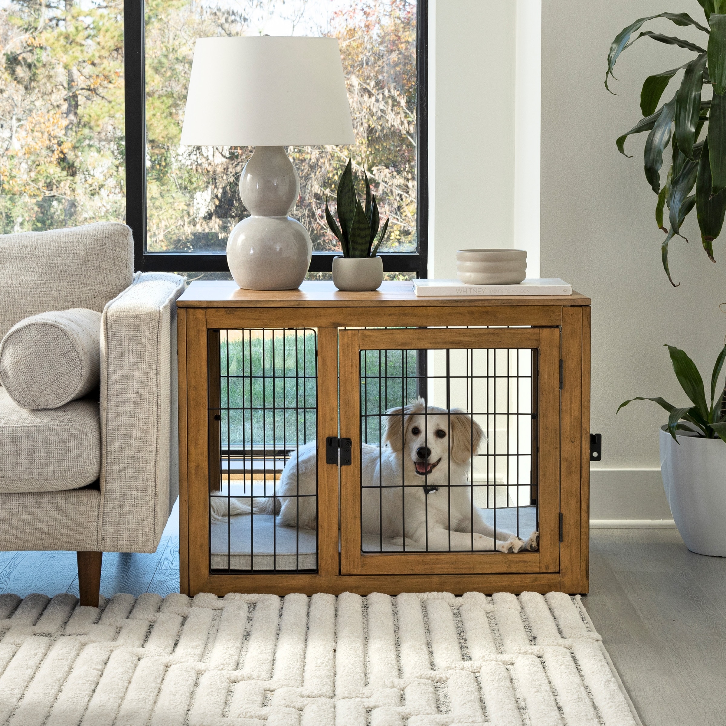 PETMAKER Furniture Style Dog Crate with Double Doors and Cushion On Sale Bed Bath Beyond 38976539