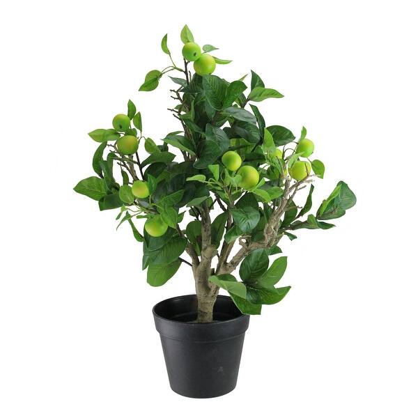 Shop 23 Green And Black Bonsai Style Apple Artificial Potted Tree On Sale Overstock 18302400