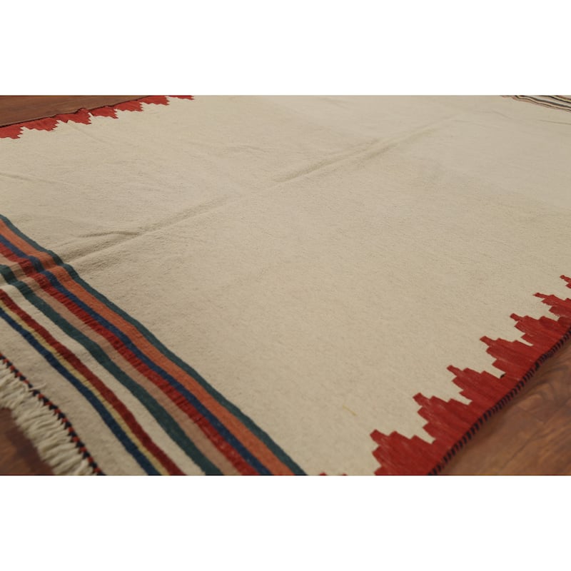 Nomadical Kilim Persian Vintage Area Rug Flatweave Wool Carpet - 4'5"x 6'2"