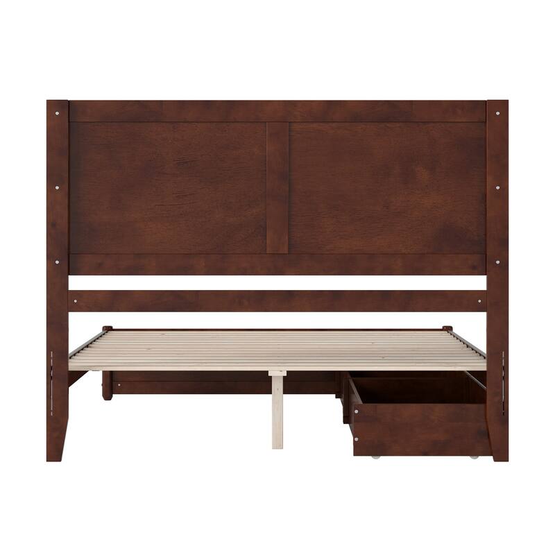 Clayton Platform Bed with Panel Footboard and Storage Drawers