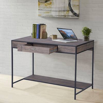 Alazyhome modern walnut computer desk