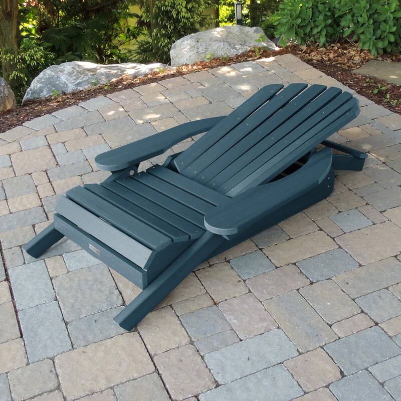 Eco-friendly Synthetic Wood Folding and Reclining Adirondack Chair