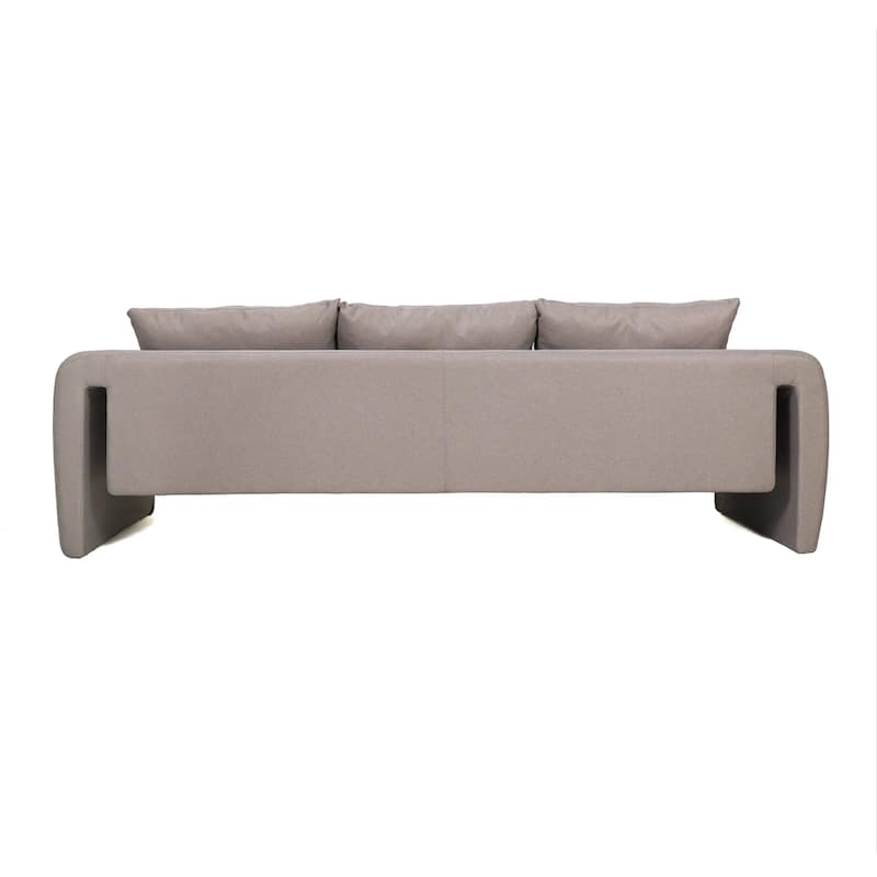 Ely Three-Seater Sofa Upholstered in Linen with Iron Frame and Removable Cushions