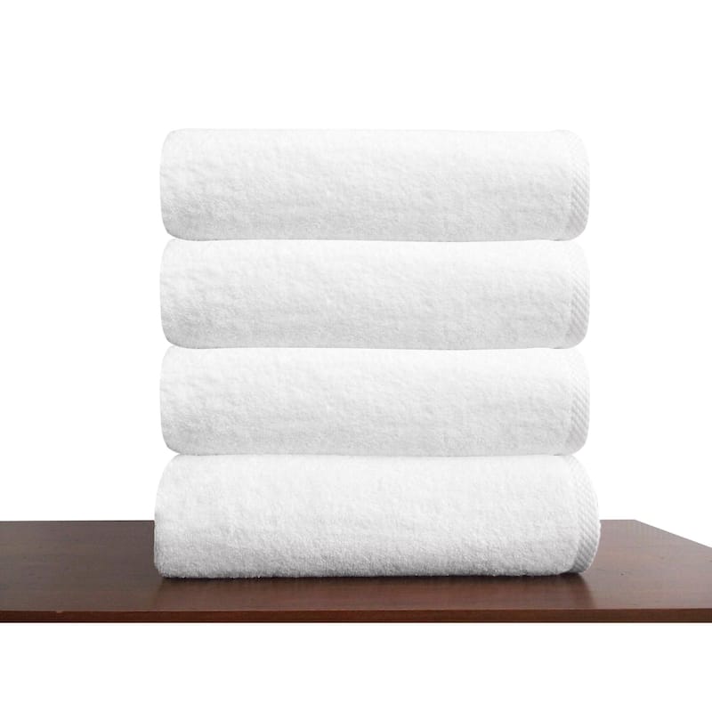 CTT Arsenal %100 Turkish Cotton White Bath Towel Set of 4 - 27" x 54"