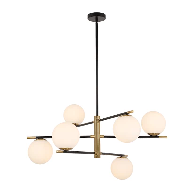 Modern 6-Light Dimmable Sputnik Bubble Chandelier for Dining Room