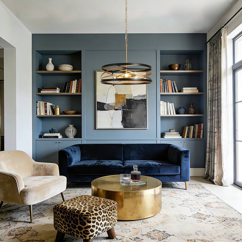 Dsmll Modern Farmhouse 3-Light Drum Chandelier Black Gold Kitchen Island Pendant - D 22" x H 79" Max